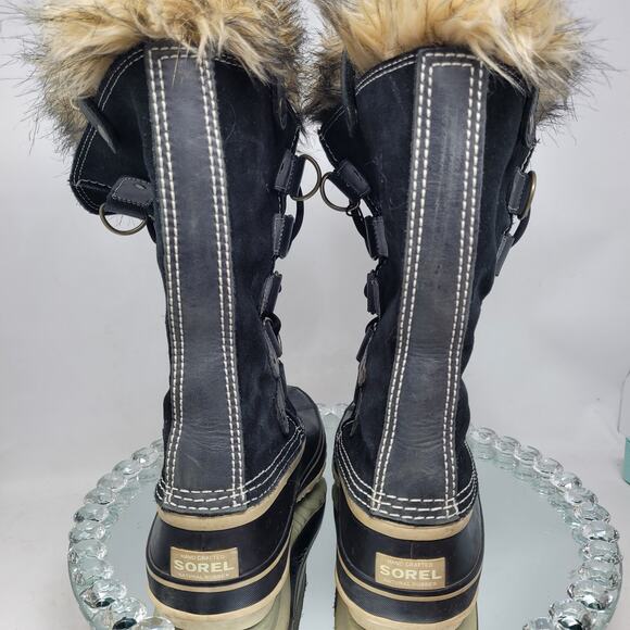 Sorel Women's Joan of Arctic NL1540-010 Fur Waterproof US 9 Snow black Boots 99% - Picture 4 of 8